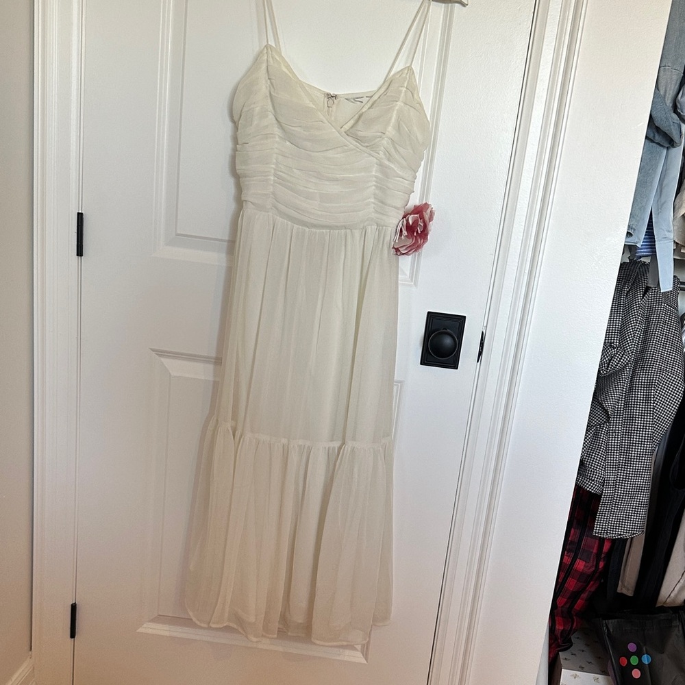 ASOS 8 Elegant cream White Spaghetti Strap Dress